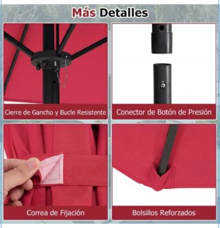 Sombrilla Doble 300x160cm con Manivela Inclinación