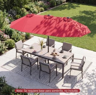Sombrilla Doble 300x160cm con Manivela Inclinación