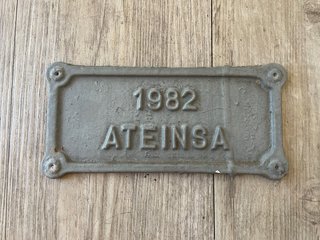 RENFE Placa ferroviaria 1982 ATEINSA