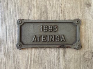 RENFE Placa ferroviaria 1983 ATEINSA