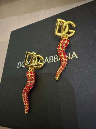 Orecchini Dolce & Gabbana corno rosso oro in metal