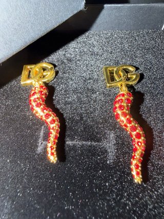 Orecchini Dolce & Gabbana corno rosso oro in metal