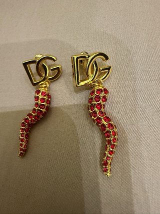 Orecchini Dolce & Gabbana corno rosso oro in metal