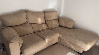 Sofá chaise longue beige