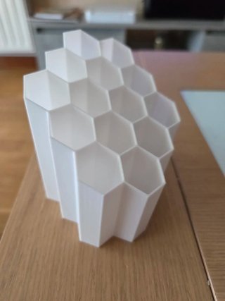 Soporte boligrafos panal blanco