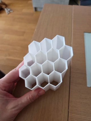 Soporte boligrafos panal blanco