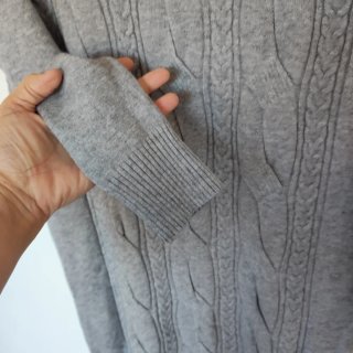 Vestido punto cuello alto gris Talla L