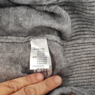 Vestido punto cuello alto gris Talla L