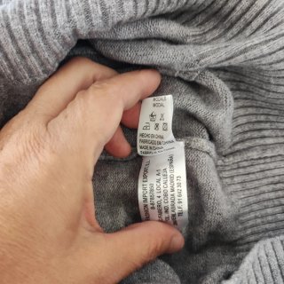 Vestido punto cuello alto gris Talla L