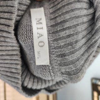 Vestido punto cuello alto gris Talla L