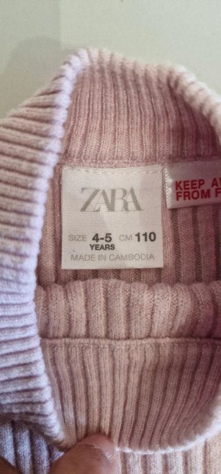 Jersey canalé rosa Zara