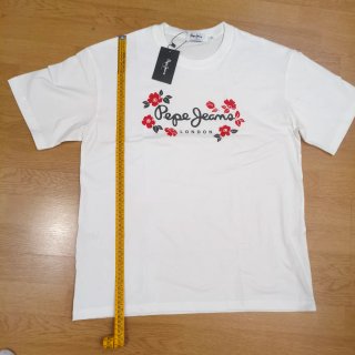 Camiseta Pepe Jeans London Flores Blanca
