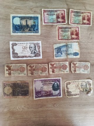 Lote Billetes Antiguos España Pesetas