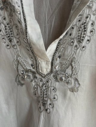 Copricostume donna bianco con ricami