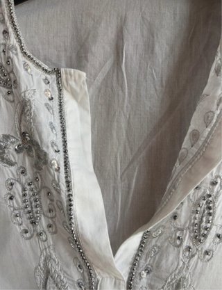 Copricostume donna bianco con ricami
