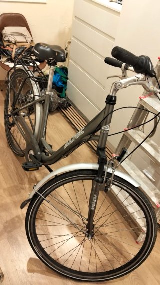 Bicicleta de paseo gris