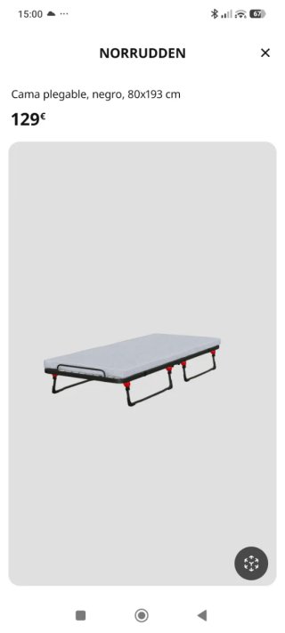 Cama Plegable Negra
