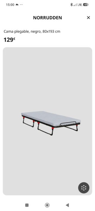 Cama Plegable Negra