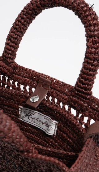 Bolso Bimba y Lola Rafia Marrón Negro Nuevo