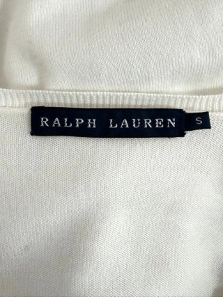 Ralph Lauren Maglione Donna Taglia S Bianco Cotone