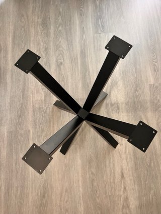 Homtone 2 Gambe a Croce in Acciaio per Tavolo 71cm