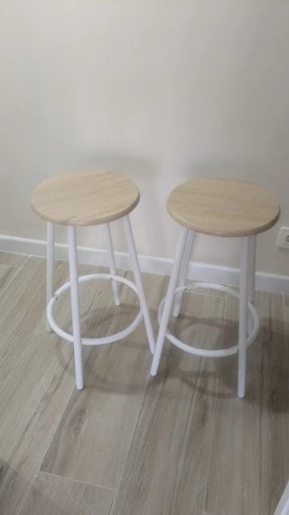 4 Taburetes altos madera y metal
