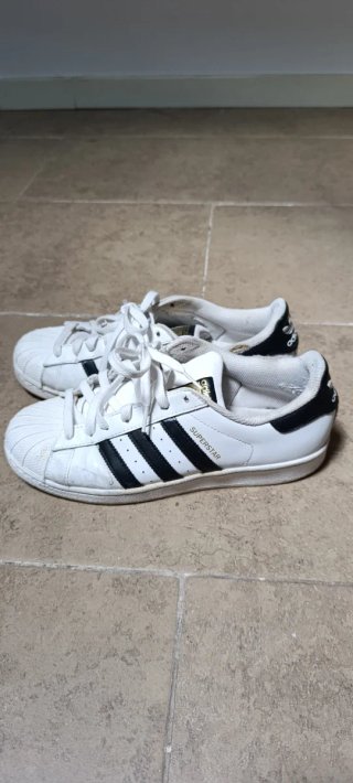 Adidas Superstar Uomo Scarpe Bianche Nere