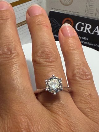 Anello Solitario Diamante Moissanite 2 ct