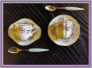 Set 2 tazzine caffè miniatura vintage porcellana