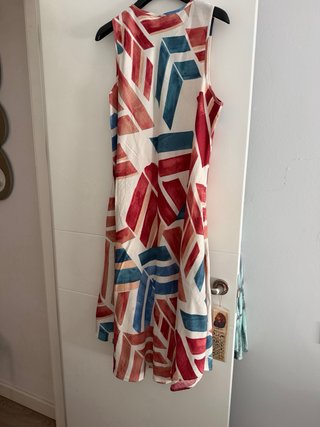 Vestido largo estampado geométrico