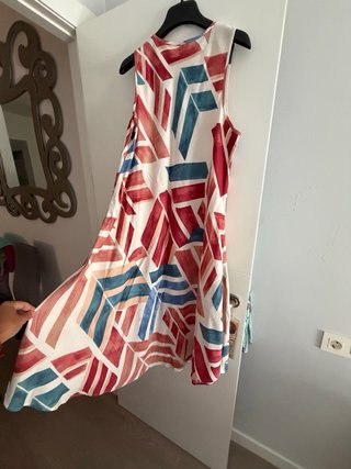 Vestido largo estampado geométrico
