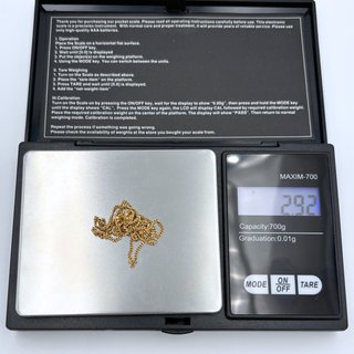 Cadena de Oro 18k - (750), 45cm, 2.92gr, Barbada