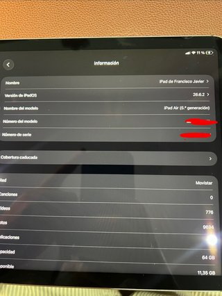 iPad Air 5ª Gen Negro 64 GB