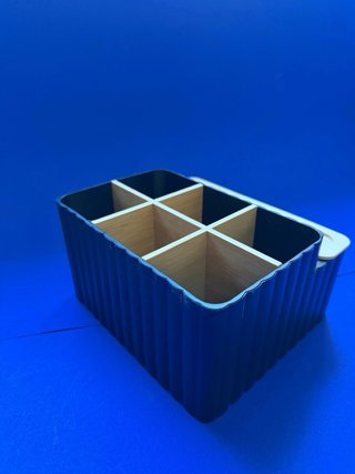 Organizzatore per Scrivania in Bambù e Plastica Nera