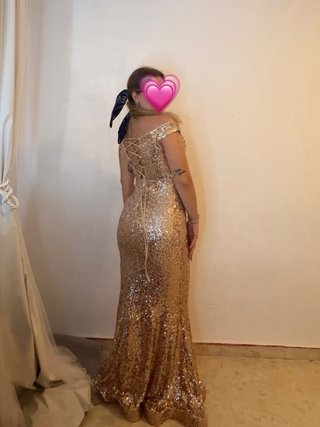 Vestido de fiesta lentejuelas dorado