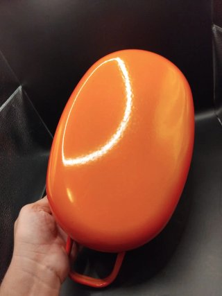 🇨🇵 Cacerola Hierro Esmaltado Naranja Años 50