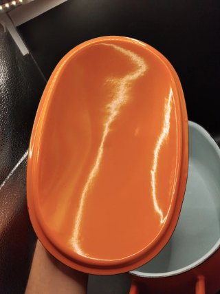 🇨🇵 Cacerola Hierro Esmaltado Naranja Años 50