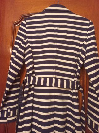 Gabardina NAF NAF Talla 38 Rayas Azul/Blanco