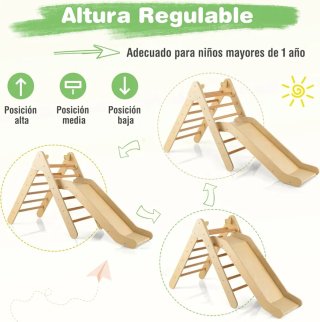 COSTWAY 2en 1 Juego de Escalada Triangular Tobogán