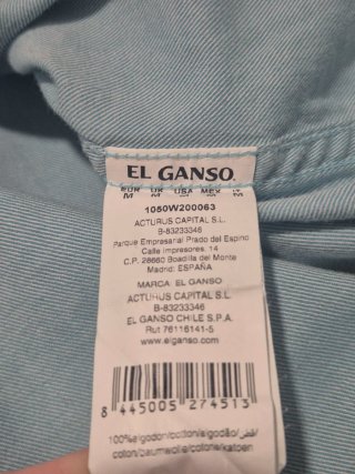 Camisa El Ganso Azul Talla M