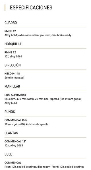 Bicicleta Infantil Commencal 12” Amarilla