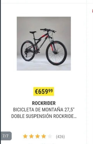 Bicicleta Rockrider ST 530 S Doble Suspensión. T-M