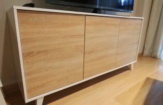 Aparador blanco-roble 138x70x39,5cm