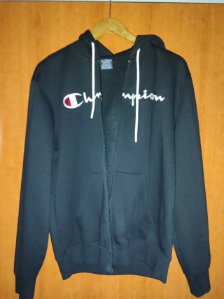 Sudadera Champion Negra Cremallera