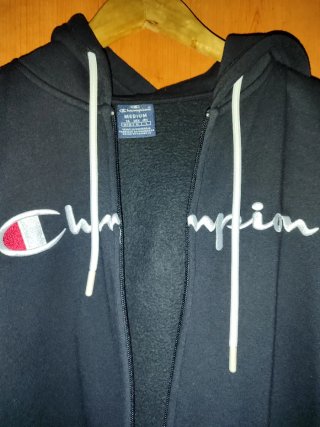 Sudadera Champion Negra Cremallera