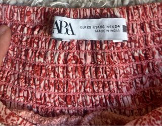 Falda maxi Zara roja y rosa