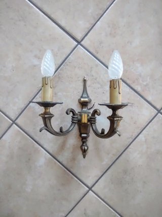 Applique vintage ottone 2 luci