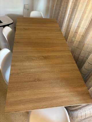 Mesa Comedor Extensible Madera y Blanca