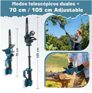 Motosega telescopica 68V con 2 batterie