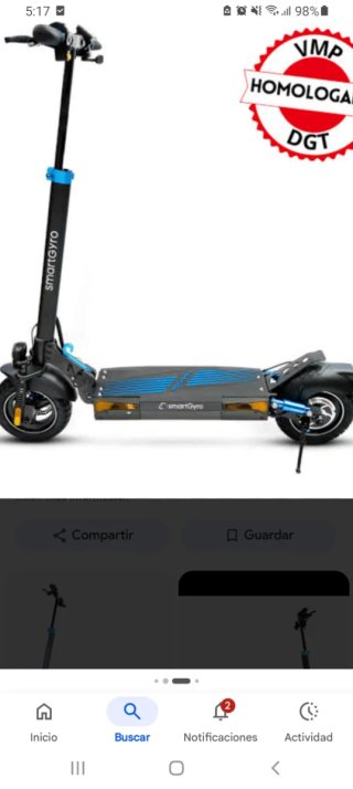 Patinete Eléctrico SmartGyro Homologado DGT